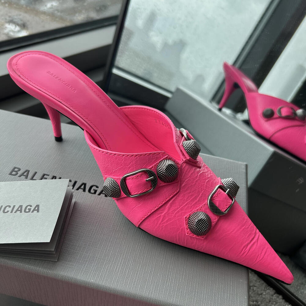Balenciaga Fluo Pink Cage Mule M70 Heels Size 38